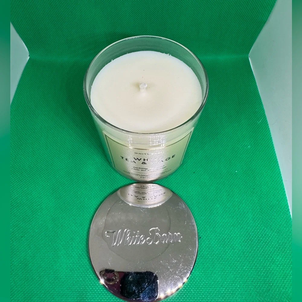 White Tea & Sage Single Wick Candle BBW NWT - Picture 2 of 3